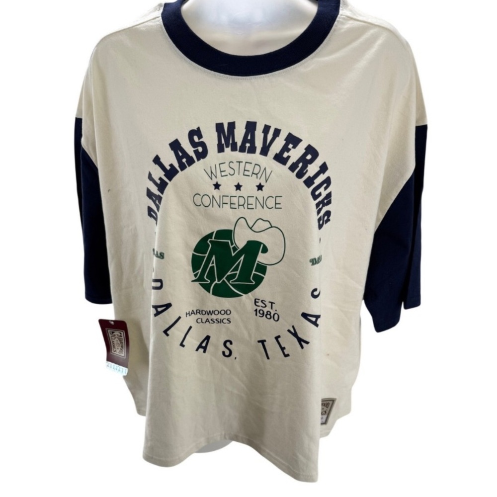 Mitchell & Ness Dallas Mavericks Womens NBA Hardwood Classics Tee Shirt XS NWT